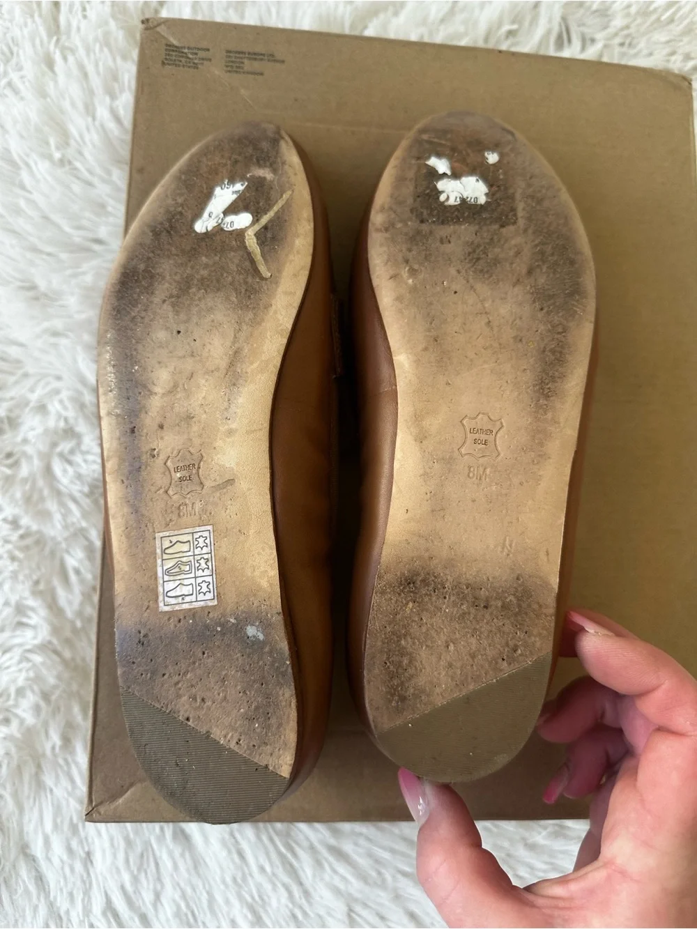 Tory Burch Eleanor Leather Loafers Tan Brown Gold Logo Flats Women’s Size 8M